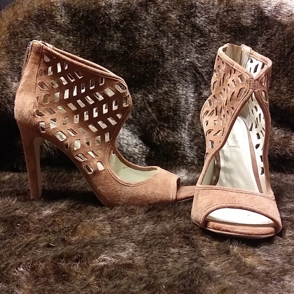BCBGeneration tan suede heels